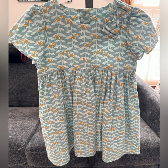 NWOT Little Moony 3-4Y Cotton Dress with Tulip Sleeves and Bow - Picture 4 of 13